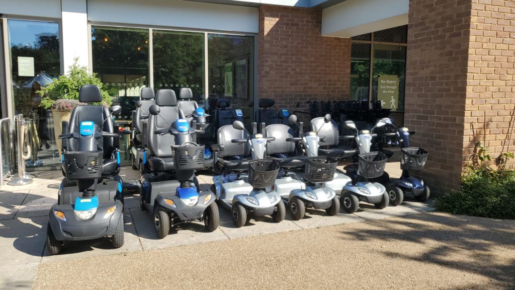 Mobility scooters at RHS Wisley flower show